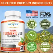 Turmeric 700 Mg 30 To 120 Capsules Supports Immune System and Digestive Health