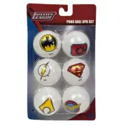 Justice League Ping Pong Balls - 6 Pack Set - Batman, Superman, Wonder Woman