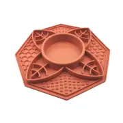 Flower Mandala Slow Feeder Lick Mat Bowl - Terracotta
