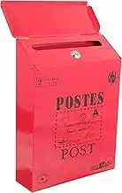 HYTROVE Vintage Wall Mounted Mailbox with Lock American Style Post Box for Letters Durable Construction for Home Decor and Practical Use Easy Installation