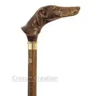 Wooden Hand Carved Walking Cane Dog Unique Dog Handle Walking Stick Best Gift