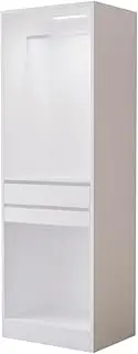 Priceworth Botany Wardrobe 600, Bedroom Furniture, Bedroom Storage and Organisation, Hanger Section, Durable Built, Accessories Display Case, Built-in Pant Section, 60 W x 45 D x 180 H CM, White
