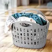 Artiss Laundry Basket, Large Laundries Hamper Bag Washing Bags Foldable Dirty Clothes Storage Container Organiser Organization, for Home Bathroom Bedroom Plastic Grey