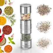 2-In-1 Salt And Pepper Grinder Set, Travel Salt And Pepper Shakers Mini, Smal...