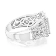 14ct White Gold 1.4 Carat Diamond Ring with Princess and Brilliant Cut Diamonds, M