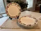 Grace Teaware Pink Roses 10 1/2" Fine Porcelain Dinner Plates Set of 5 NEW