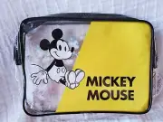 NWT Daiso DISNEY Mickey Mouse Clear Zipper Bag w/ Gusset