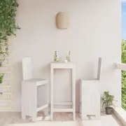 Bar Stools 2 pcs White 40x42x120 cm Solid Wood Pine