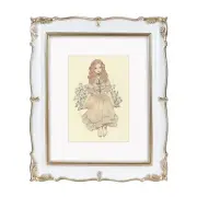 Vintage Picture Frame 8x10 White Gold, 8 by 10 Ornate Decorative Antique