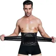 Men's Women's Slender Waist Trainer Belt Slimming Belt for Men Women for Abdomen Back Comfortable Elastic for Under or Over Clothing Black