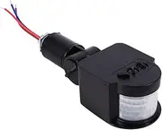 LED Outdoor 90-180 Degree Security Infrared PIR Motion Sensor Detector Wall Light Switch Black ABS Material