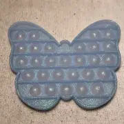 NEW Blue Butterfly Silicone Fidget Toy Stress Relief Rehab Adults Kids Pop-It