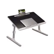 NNEAGS 60X40cm Black Small Laptop Bed Portable Foldable Study Table Adjustable