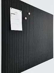 VIVELDA Large Cork Board - Black Felt Board Alternative, Slat Wall Paneling, Bulletin Board Tiles for Office Decor, Push Pin Wall Organizer - 12-Pack (Black)