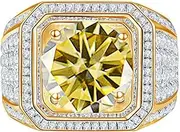 [LOEXZAH] 1CT Moissanite Rings for Men Mens Diamond Wedding Bands 18K S925 Sterling Silver Moissanite Ring Moissanite Engagement Rings Mens Diamond Rings Gold Diamond Engagement Ring
