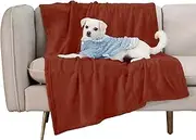 PAWSOME Pet Blanket for Large Small Dogs and Cats - Solid Plush Flannel Silky Soft Fleece - 35" X 45", Brown Size - Medium