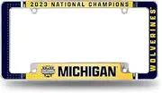 Rico Industries NCAA Michigan Wolverines 2024 CFP National Champions 12" x 6" Chrome All Over Automotive License Plate Frame for Car/Truck/SUV