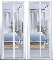 MTSDM 2Pcs Magnetic Screen Door, Fit for Door Size: 36 x 82 Inch, Screen Itself: 38"x83" The Magnetic Curtain is Ideal for Balcony Doors Heavy Duty Curtain Keeps Bugs Mosquito Flies Out Let Breeze in
