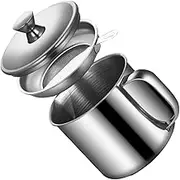 OKUMEYR Grease Strainer Container Heat Resistant Oil Holder for Kitchen Use Capacity with Portable Handle for Frying Condiment Storage