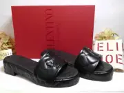 VALENTINO GARAVANI BLACK Platform Sculpted Poolside Mules Slide Size 37***$450**