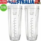 2x Replacement Parts 32OZ Tall Cups With Measuring Scale For Nutri Ninja Blender