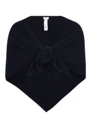Inverni Ribbed Cashmere Shawl - Navy - One Size ONE SIZE
