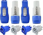 Powercon Connector Input and Output 2 Set, Suitable for Nac3fca Powercon Power Connector Plug, Powercon Female Jack Ac Connector to Male Powercon