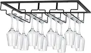 MOCOUM (4 Rows) - Wine Glasses Rack Under Cabinet Stemware Rack,Wine Glass Hanger Rack Wire Wine Glass Holder Storage Hanger for Cabinet Kitchen Bar (4 Rows)