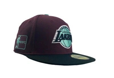 New Era Los Angeles Lakers 59 fifty fitted Burgundy blackcap hat