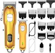SURKER Mens Hair Clipper Professional Hair Trimmer Barber Clipper Set Beard Trimmer Cordless Hair Cutting Grooming Kit LED Display USB Rechargeable