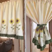 Flower Half Curtain Kitchen Cabinet Door Short Window Curtain Drape Home Decor