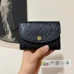 LV 路易威登 ROSALIE M81455 黑色壓紋 牛皮 翻蓋零錢包 卡包 皮夾