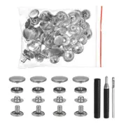 50Set Leather Snap Fasteners Kit 17mm Metal Snaps with 3 Setter Tools White