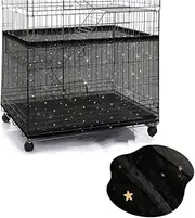LimCryspp 2 Birdcage Covers, Adjustable Birdcage Catcher, Star Net Skirt Cover, Birdcage Nylon Net, Used for Square Cages of Parrots, Parakeets, and Macaws