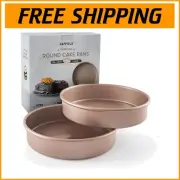 Premium Non-Toxic Nonstick 9-Inch Layer Cake Pans Set of 2 | Safe Baking