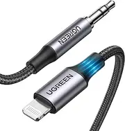 [UGREEN] Aux Cord for iPhone Lightning to 3.5mm Cable for Car MFi Certified 3.5mm Headphone Jack Male Stereo Audio Adapter Compatible with iPhone 14 Pro Max/14 Plus/13 Mini Pro Max /12 11 Pro XR, 1M