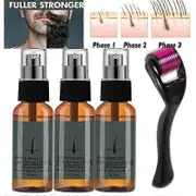 3pcs Beard Growth Kit, Beard Derma Roller, 0.5mm Derma Roller/beard Oil For Facial Hair Growth, For Men And Dads, Grooming Tool To Grow A Beard-facili