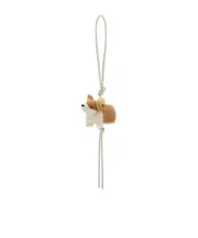 Corgi charm in felt and calfskin One size Soft white/orange