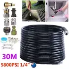 1/4'' Drain Nozzle Pressure Washer Sewer Pipe 30M Cleaner Cleaning Jetter Hose