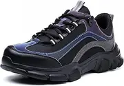 [ZHENSI] Waterproof Safety Trainers, Mens Steel Toe Cap Shoes Reflective Lightweight Industrial Work Sneakers
