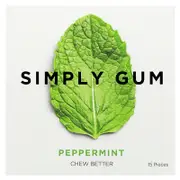 Simply Gum, Chewing Gum, Peppermint, 15 Pieces
