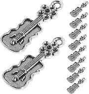 [EXAOMBLE] Metal Violin Charms for Jewelry Making 20pcs Handmade Pendants Retro Charm for Diy Projects