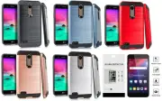 For LG Xpression Plus X410ASR (2018) Slim Metallic Case Cover + Tempered Glass