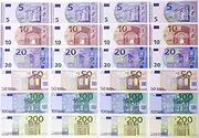 Dekospass 120 €5 Euro banknotes €10 €20 €50 €100 €200 € €100 €200 for learning to calculate shop and decoration