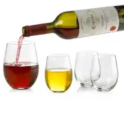 Set of 4 Classic Wine Stemless Glasses 18 Ounce - Toasting Sparkling Wine/