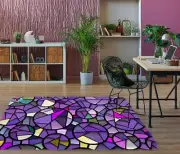 3D Purple Circle Graphic NAO10765 Game Rug Mat Elegant Photo Carpet Mat Fay