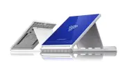 podopod Smart Stand Folding Holder for iPhone Smartphone Tablet PC, Blue-White