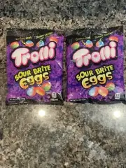 Trolli Sour Brite Eggs Gummi Candy 4.25oz Bags 2 pack crisp shell gummy center