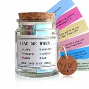 Bible Verses in a Jar,the Hope Jar Read Me When Bible Verses Jar with Colored Bible Verses,Scripture Prayer Jar Bible Gifts for Women Church Faith Based