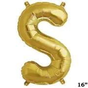 16" GOLD Letter S Mylar Foil Balloon 1 pc Party BackDrop Supply Decorations SALE